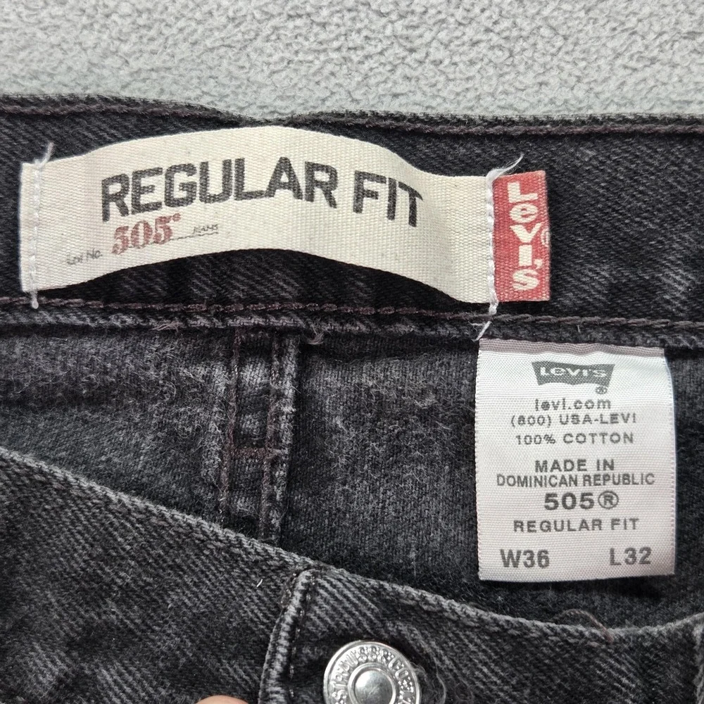 Levis‎ 505 Jeans Mens Black Regular Straight Zip Fly Fits 32x30